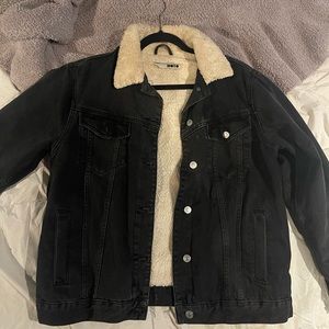 Topshop Moro jacket Sherpa denim